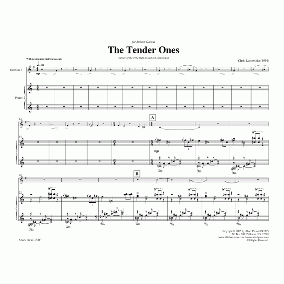 The Tender Ones for horn and piano